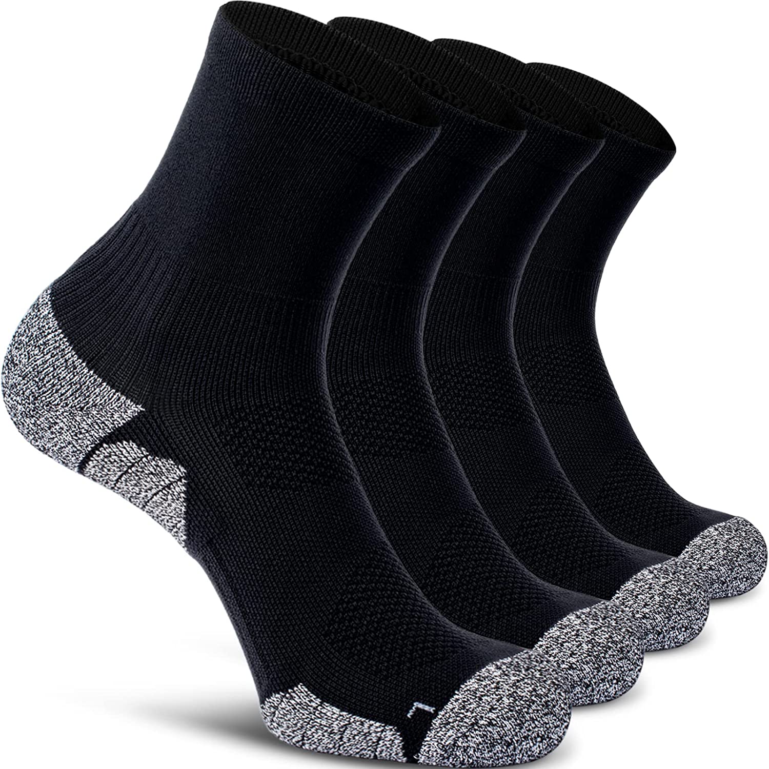 CWVLC Compression Athletic Quarter Socks Cushioned (4-Pair) for Men Women Kids - Image 1